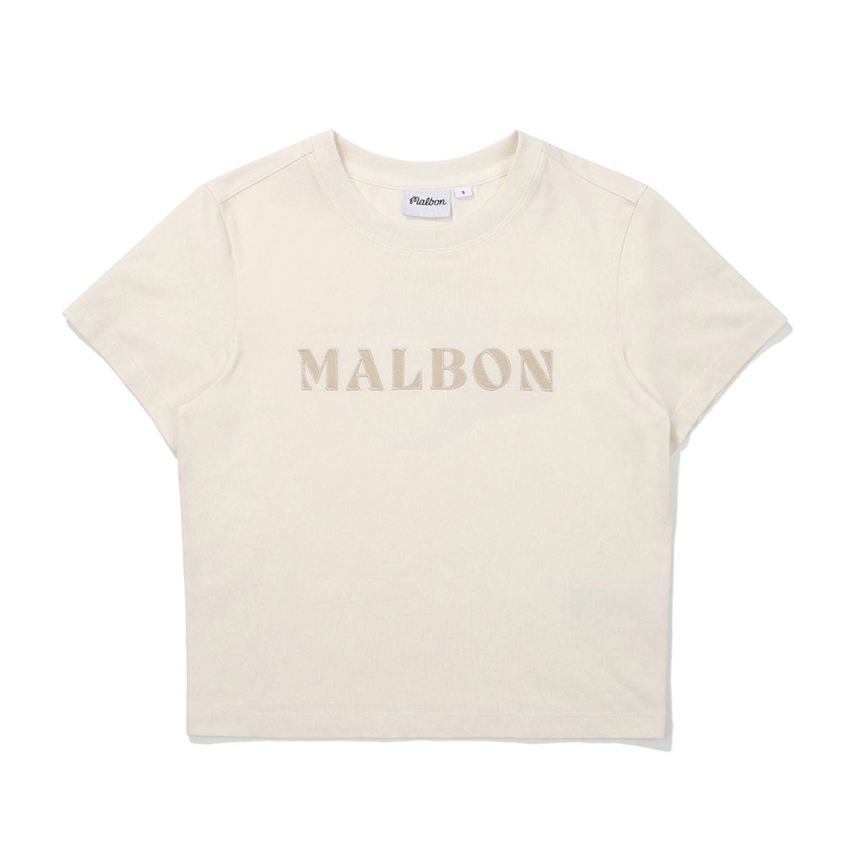 말본 골프(MALBON GOLF) 뉴버킷 크롭 라운드 티셔츠 CREAM (WOMAN)