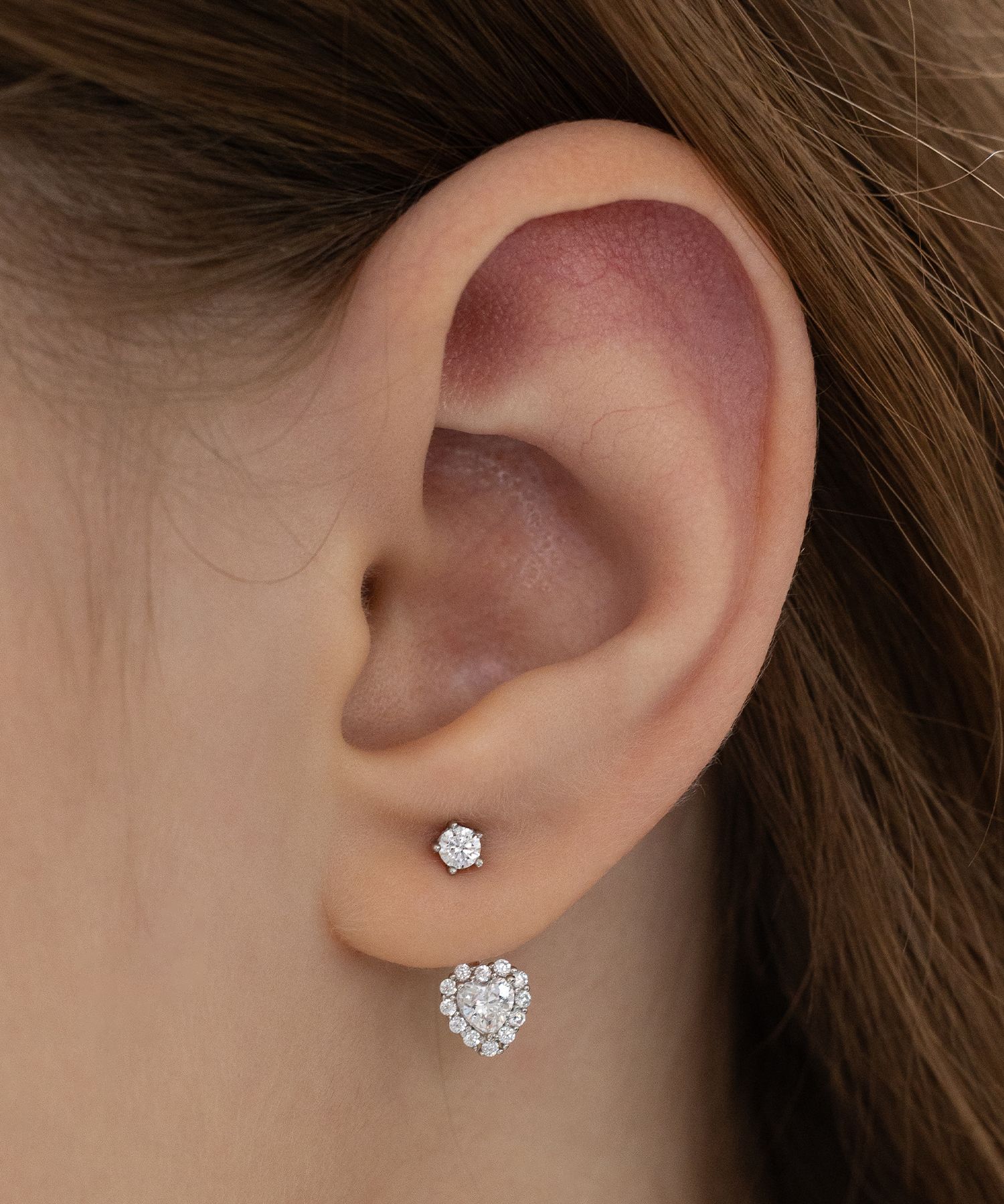 ●TATIANA● Silver 925 Lumi Heart Ear Jacket Earrings EC3181 MUSINSA | TATIANA (Silver 925) Lumi Heart Ear Jacket