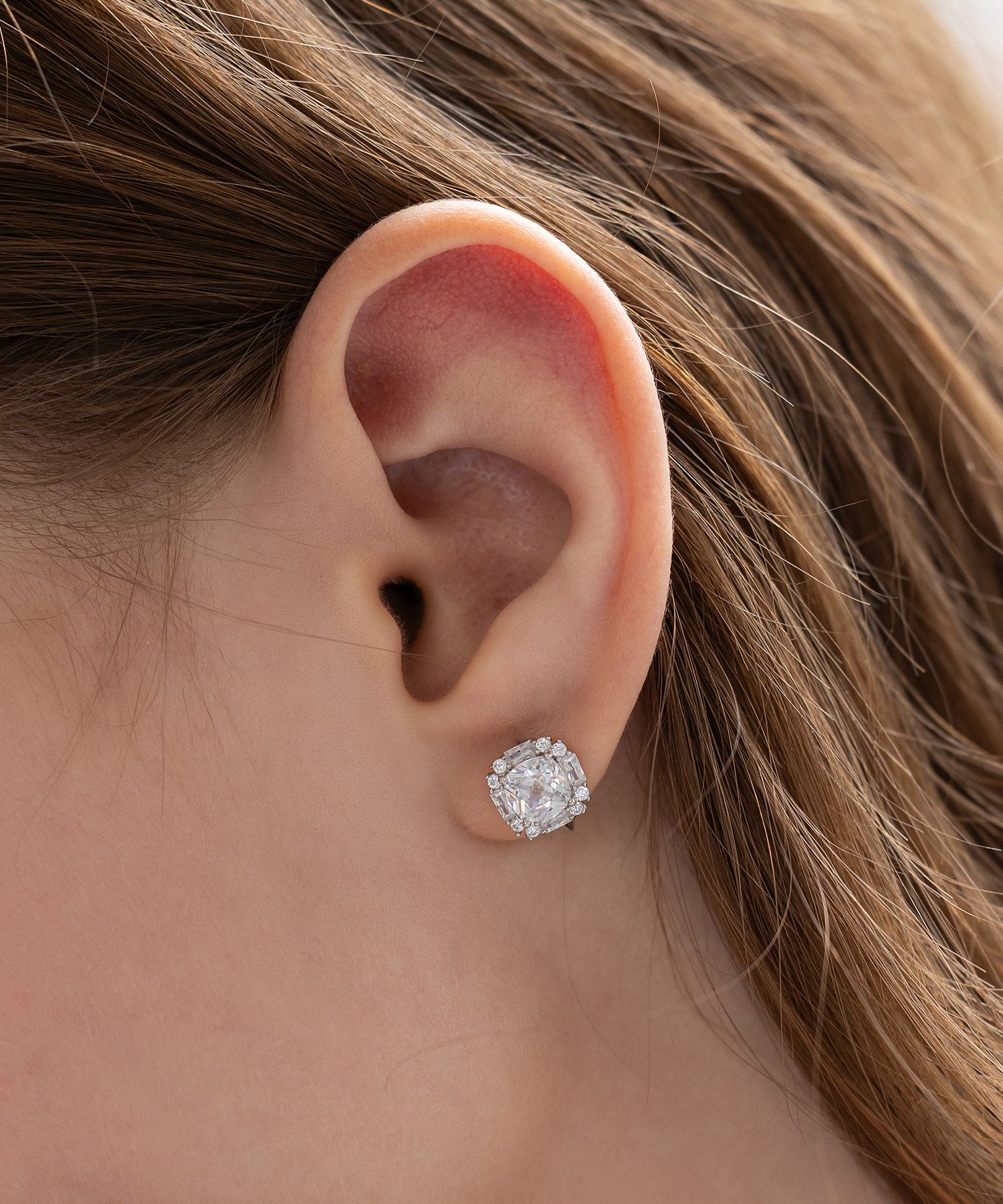★TATIANA★ Silver 925 Halo Cushion Hoop Earrings EC3189 500 MUSINSA | TATIANA (Silver 925) Halo Cushion Hoop Earrings EC3189