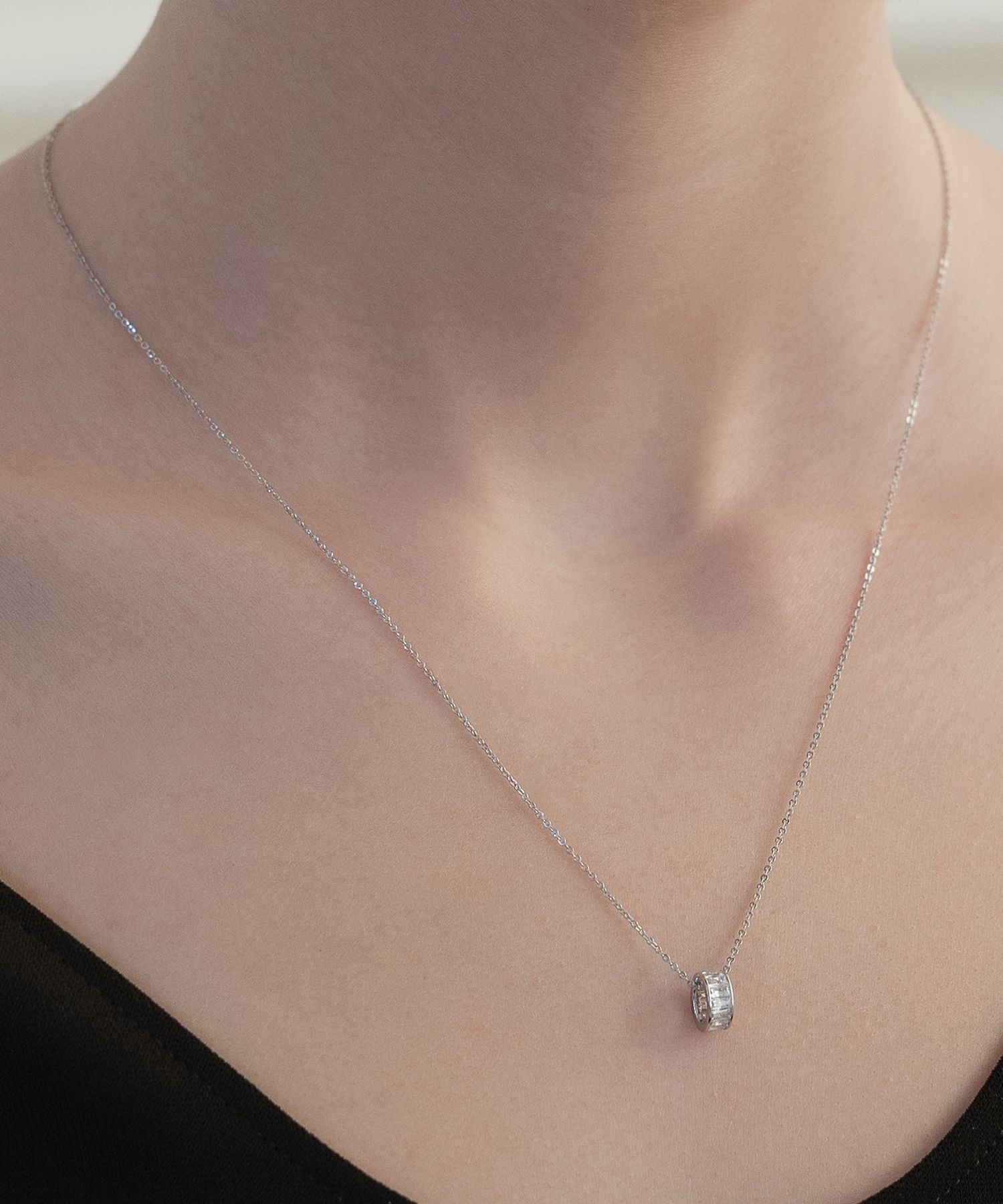☆TATIANA☆ Silver 925 Glint Big Ribbon Necklace NZ2182 MUSINSA | TATIANA (Silver 925) Glint Birthstone Ring