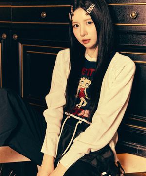 [힛지스 착용] 베티붑 래글런 브이넥 니트 가디건_아이보리