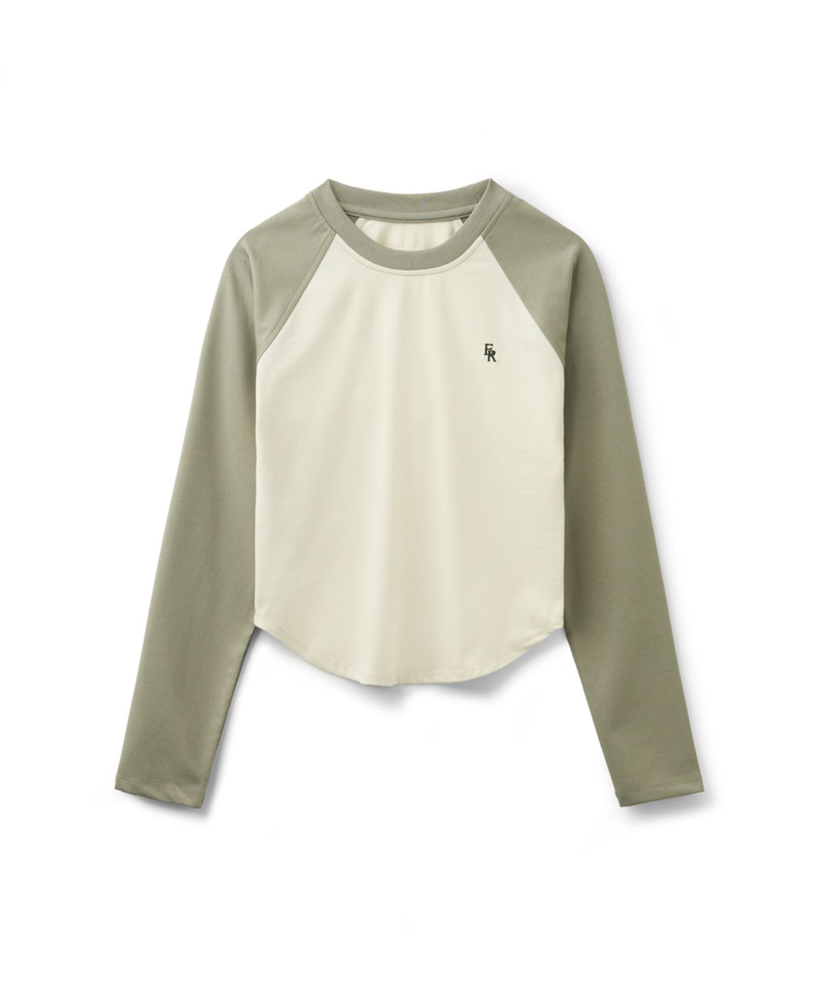 에르에르(ERER) Embroidered Logo Raglan T-Shirt Khaki