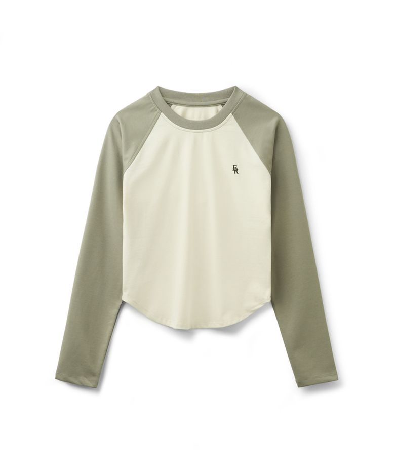 Embroidered Logo Raglan T-Shirt Khaki