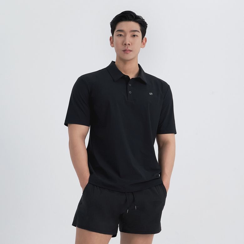SMT25011-01 중독 쿨링 카라 티셔츠 블랙