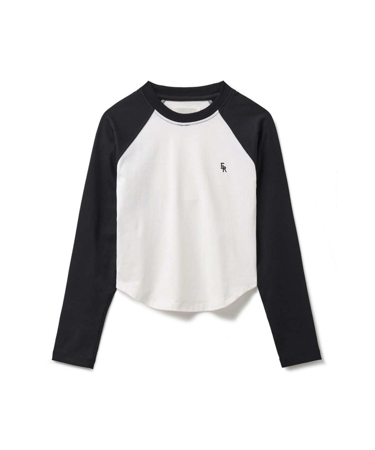 에르에르(ERER) Embroidered Logo Raglan T-Shirt Black
