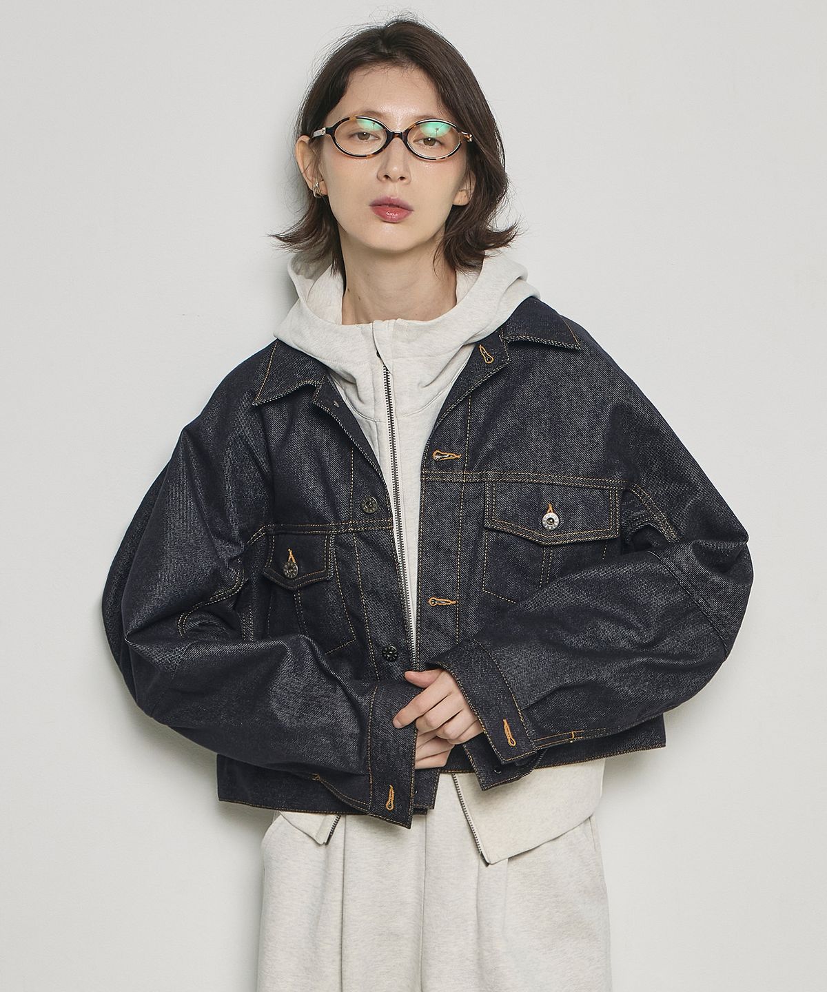 리파인드902(REFINED902) 논페이드 래글런 데님자켓_인디고