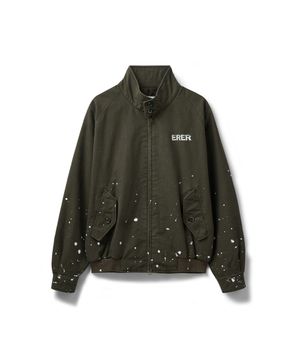 [UN] Washed Painted Harrington Jacket Brown