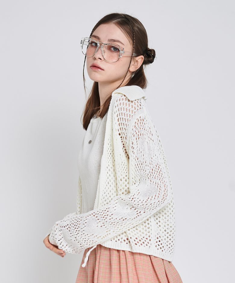 LOVE COLLAR KNIT CARDIGAN_IVORY