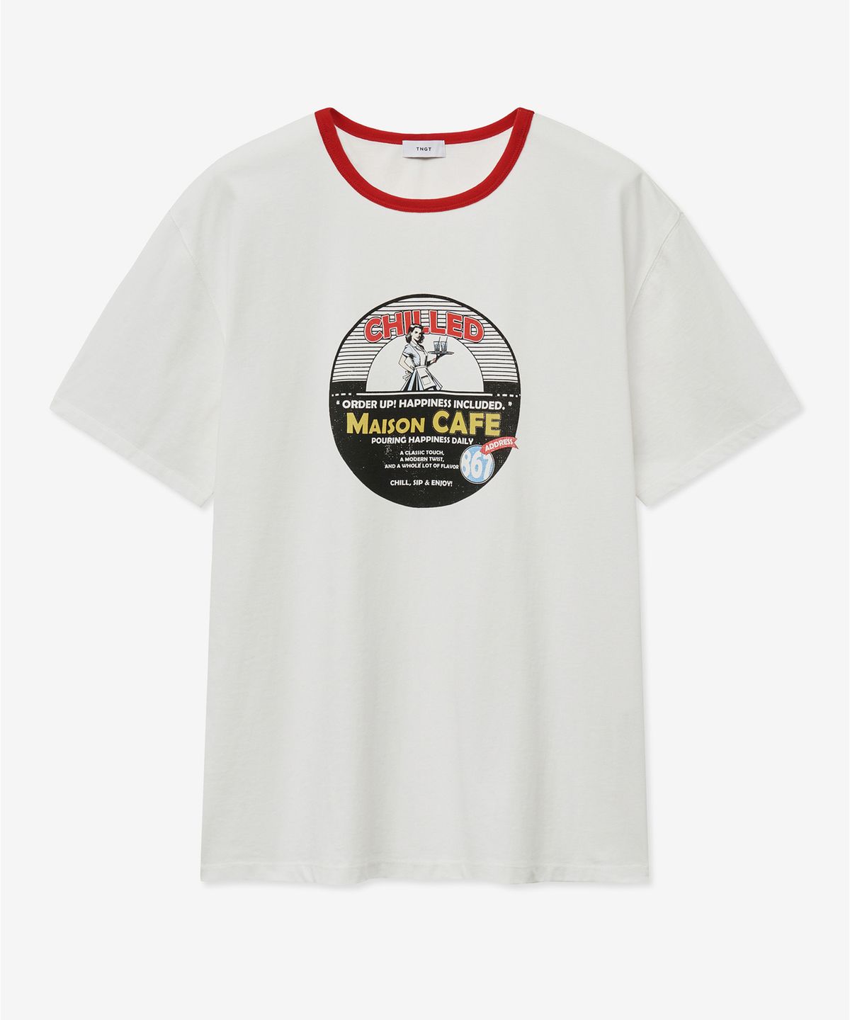 티엔지티(TNGT) Maison Cafe Ringer T-Shirt (Red) (TNTS5E214R2)