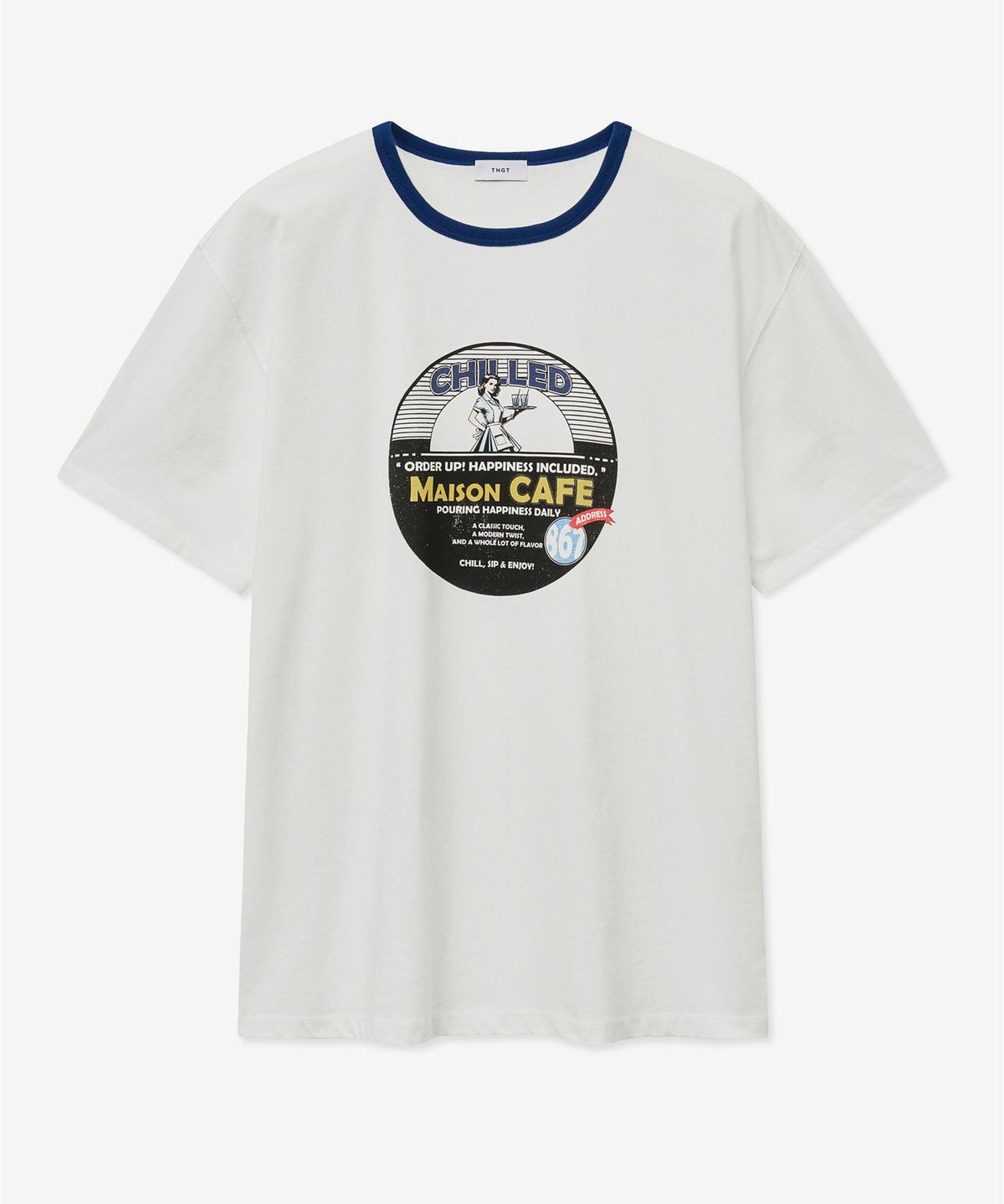 티엔지티(TNGT) Maison Cafe Ringer T-Shirt (Blue) (TNTS5E214B2)