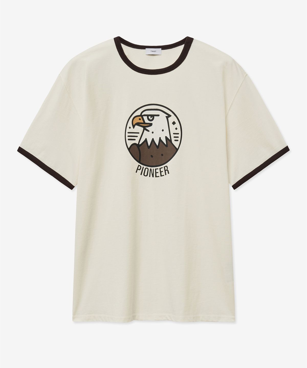 티엔지티(TNGT) Pioneer Graphic Ringer T-Shirt (Brown) TNTS5E215W2