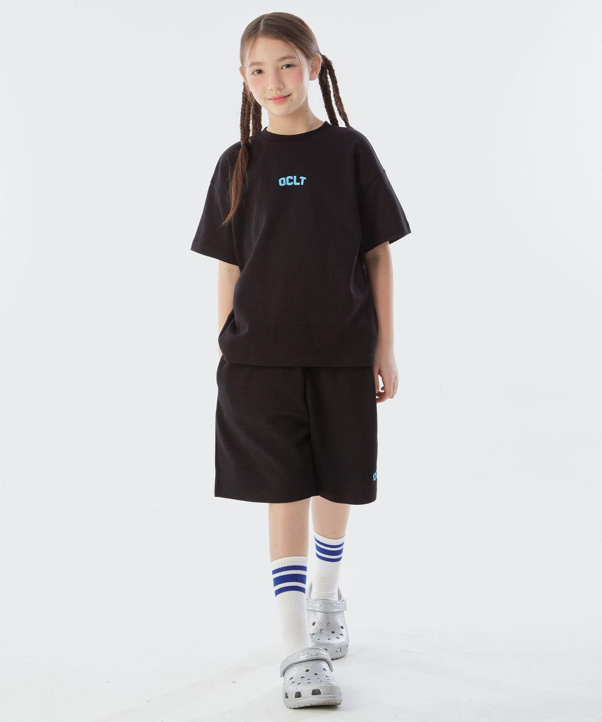 오실롯 주니어(OCELOT JUNIOR) [SET] OCLT 반팔티셔츠 셋업 (블랙)