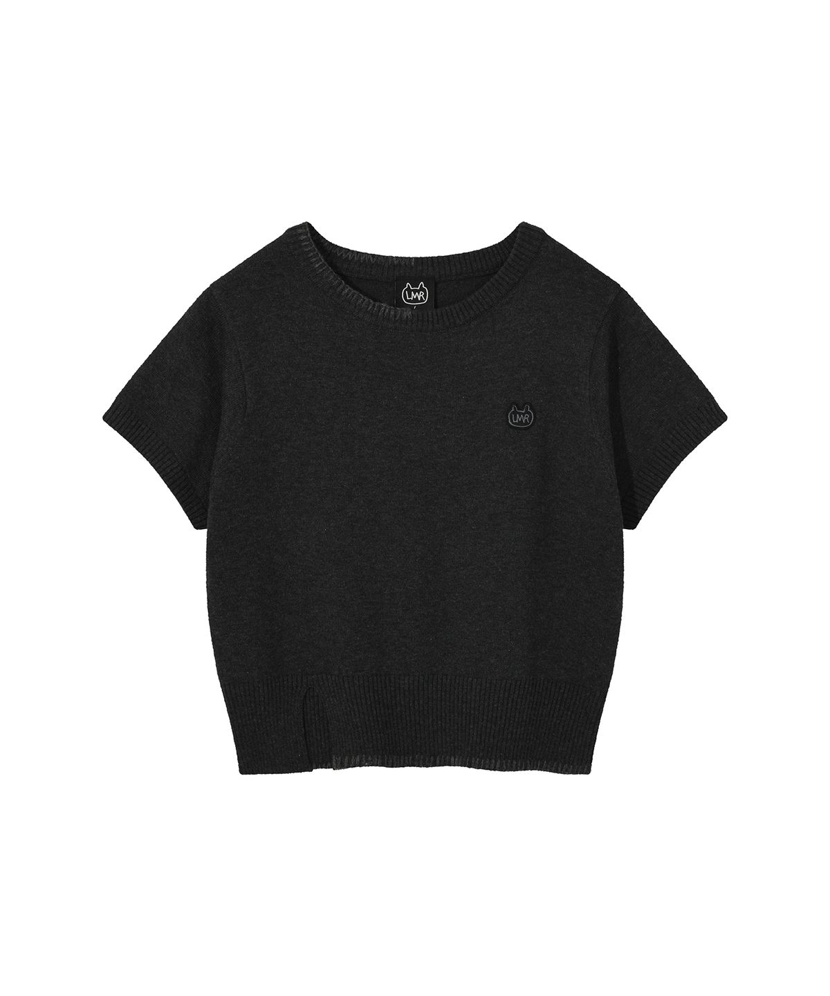 엘엠알(LMR) 스티치 포인트 슬릿 하프 니트 CHARCOAL