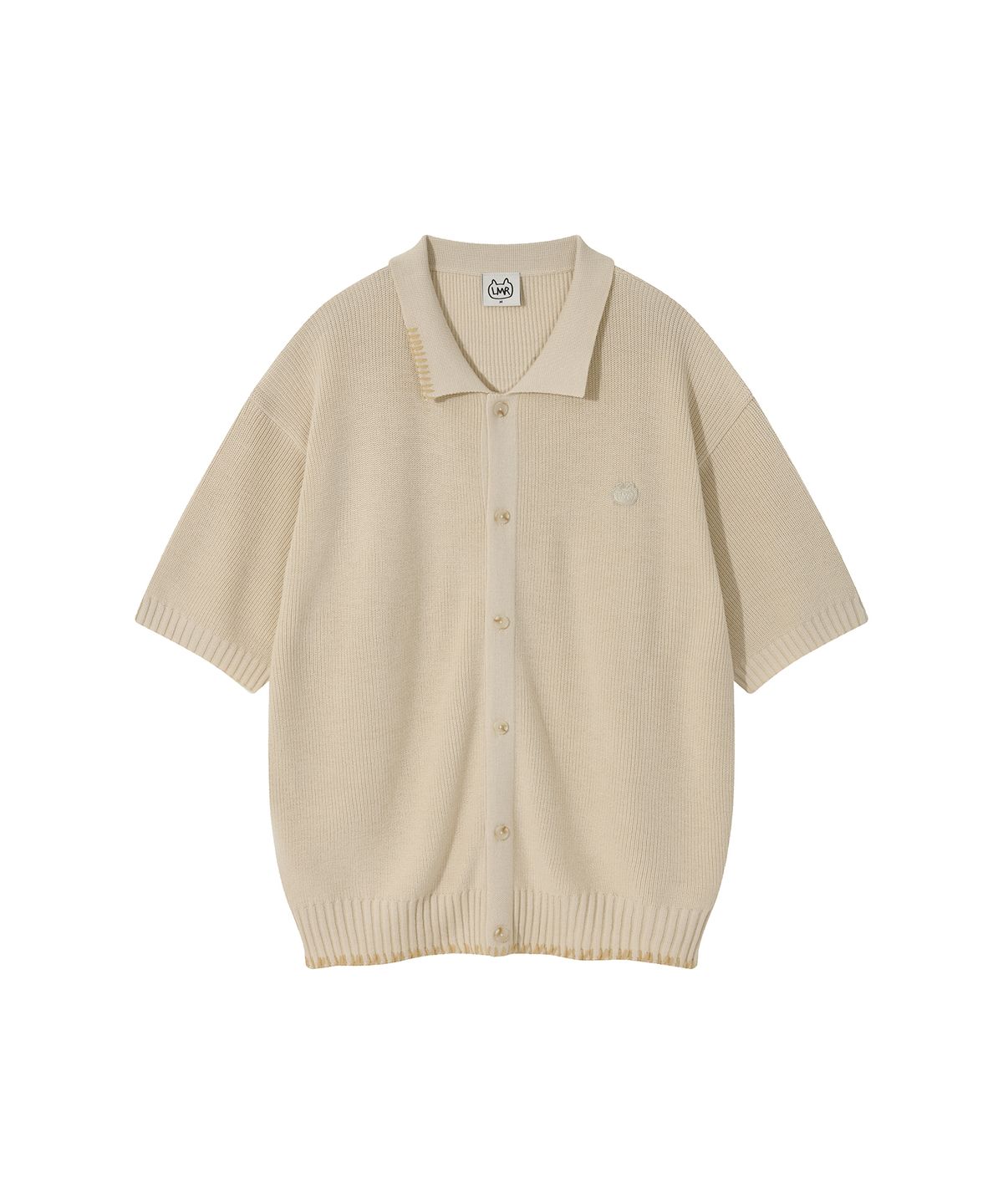 엘엠알(LMR) 스티치 포인트 카라 하프 니트 가디건 LIGHT BEIGE