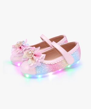 LED 레인보우 허니콤 펄 여아 구두