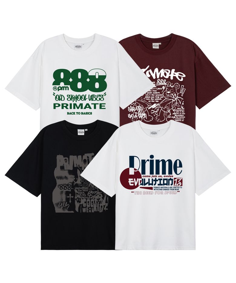 [2PACK][COOL COTTON] PRIMATE GRAPHIC DESIGN SET 4 (선택2)