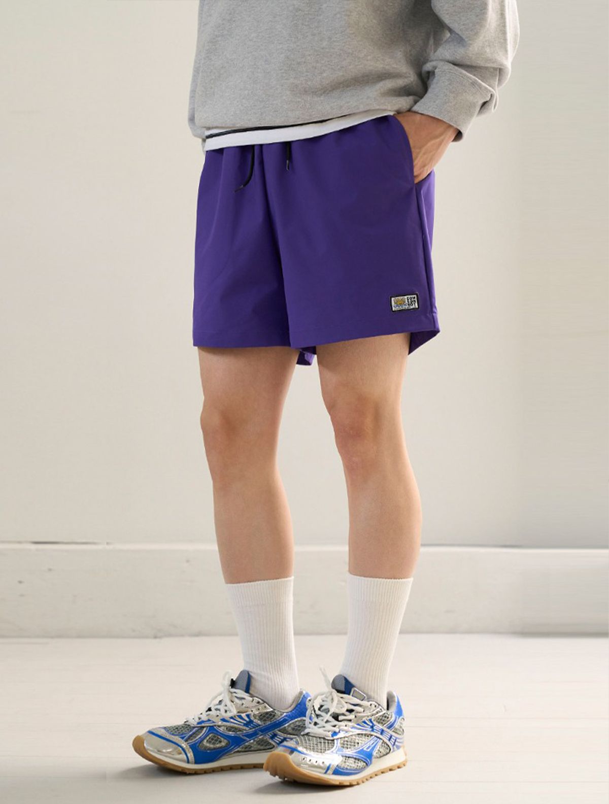 꼼소넛(COMSONNOT) Basic Logo Label Light Summer Shorts (purple) CSOp-218 [Unisex]