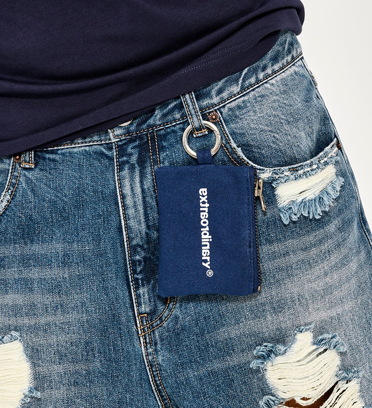 엑스트라오디너리(EXTRAORDINARY) EX LOGO COIN WALLET NAVY