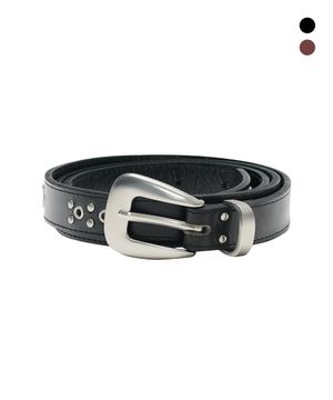 LEATHER STUD BELT [2COLOR]