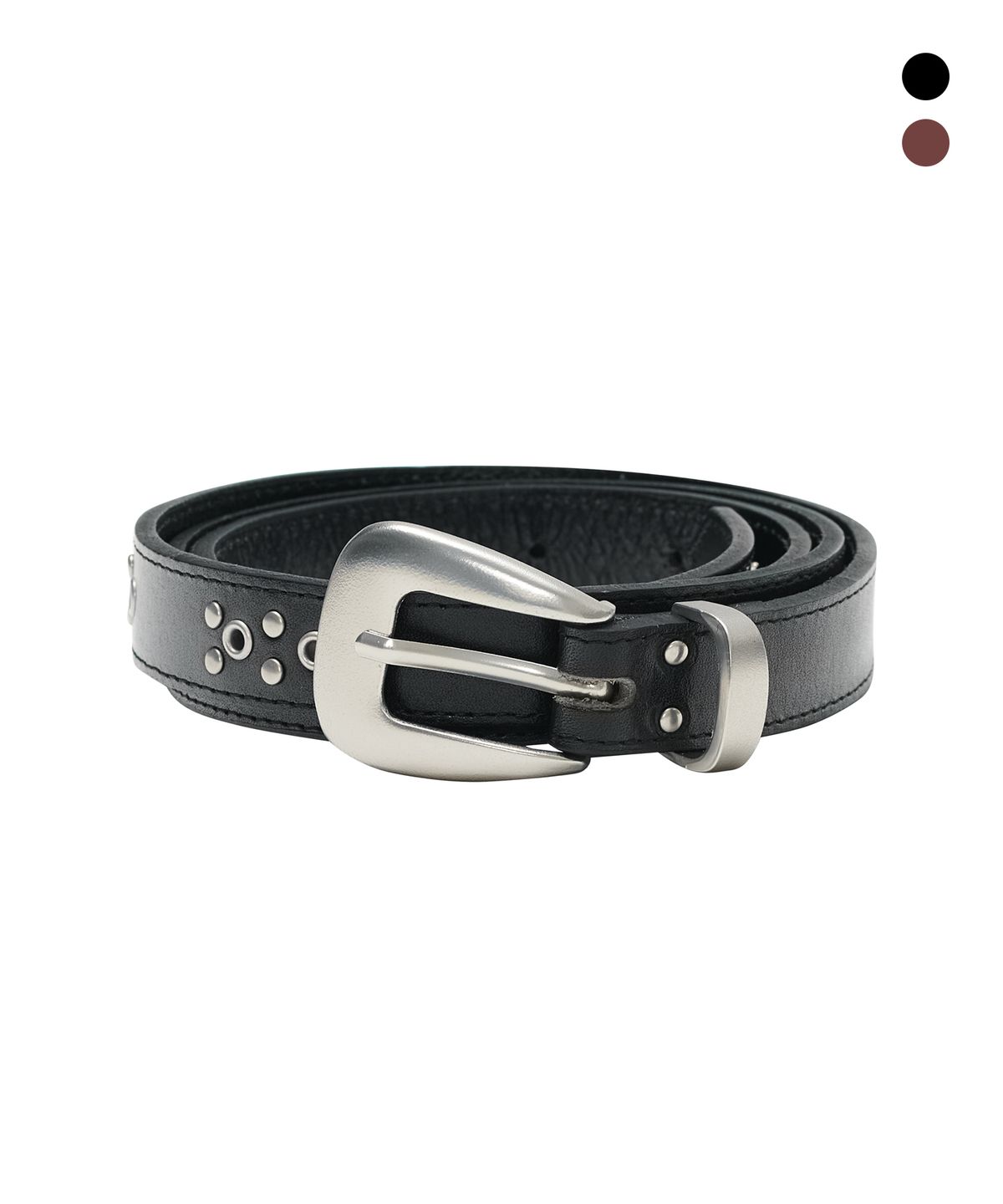 데프가먼츠(DEFGARMENTS) LEATHER STUD BELT [2COLOR]
