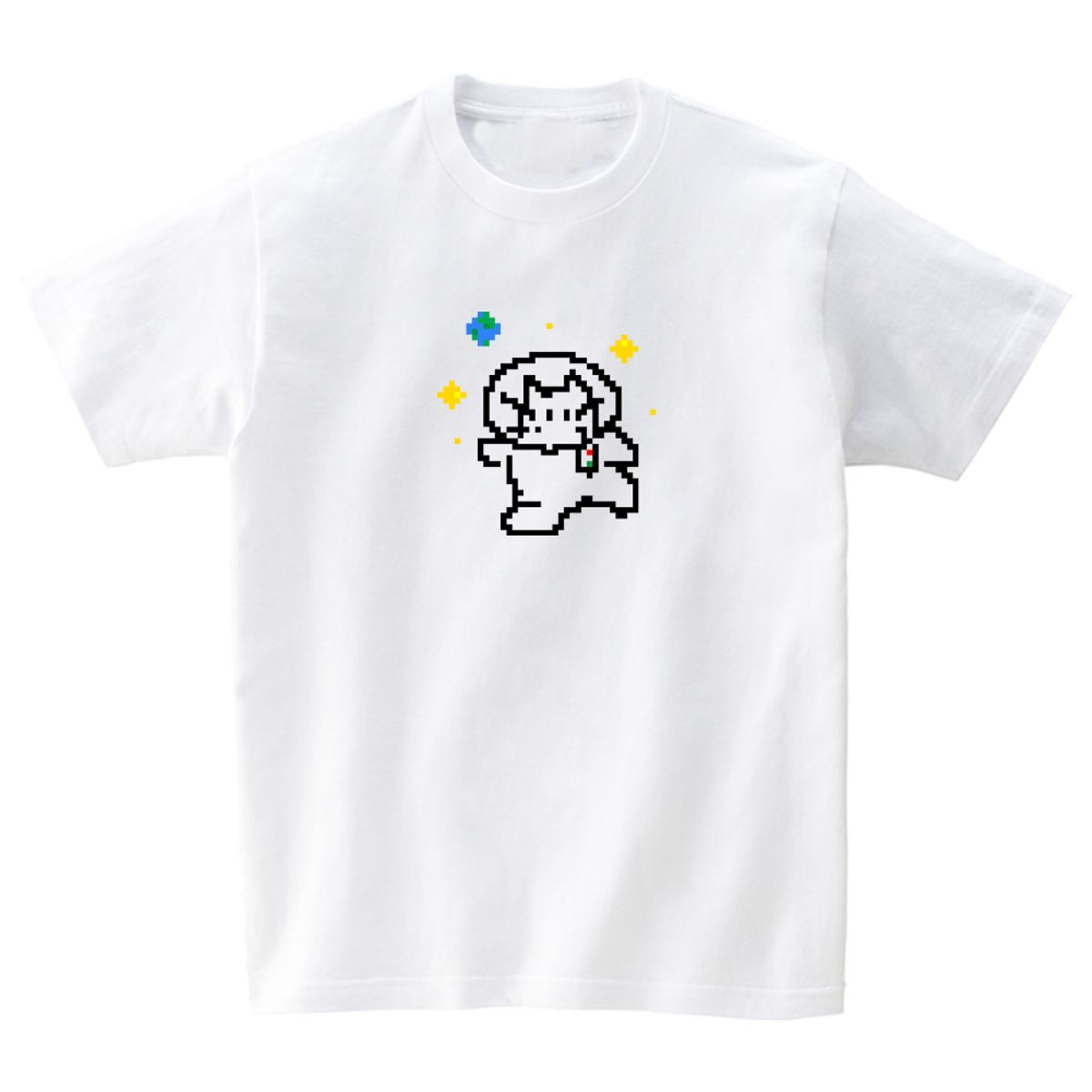 어썸어스(AWESOMEUS) Pixel Space Cat T-SHIRTS_4COLOR