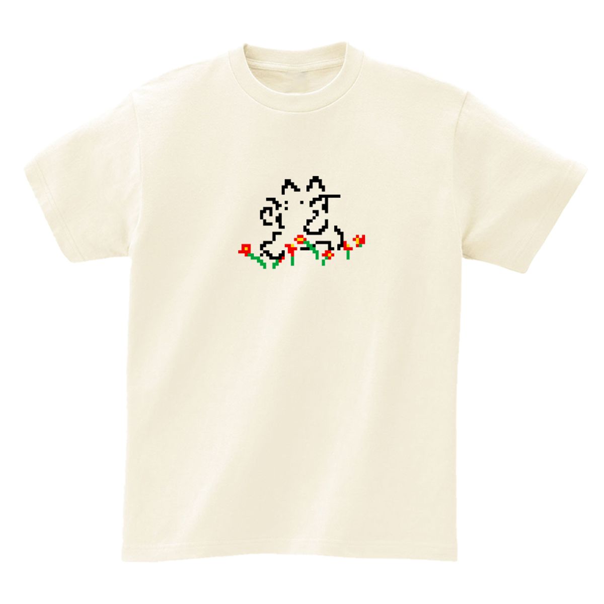 어썸어스(AWESOMEUS) Cat in a flower garden T-SHIRTS_4COLOR