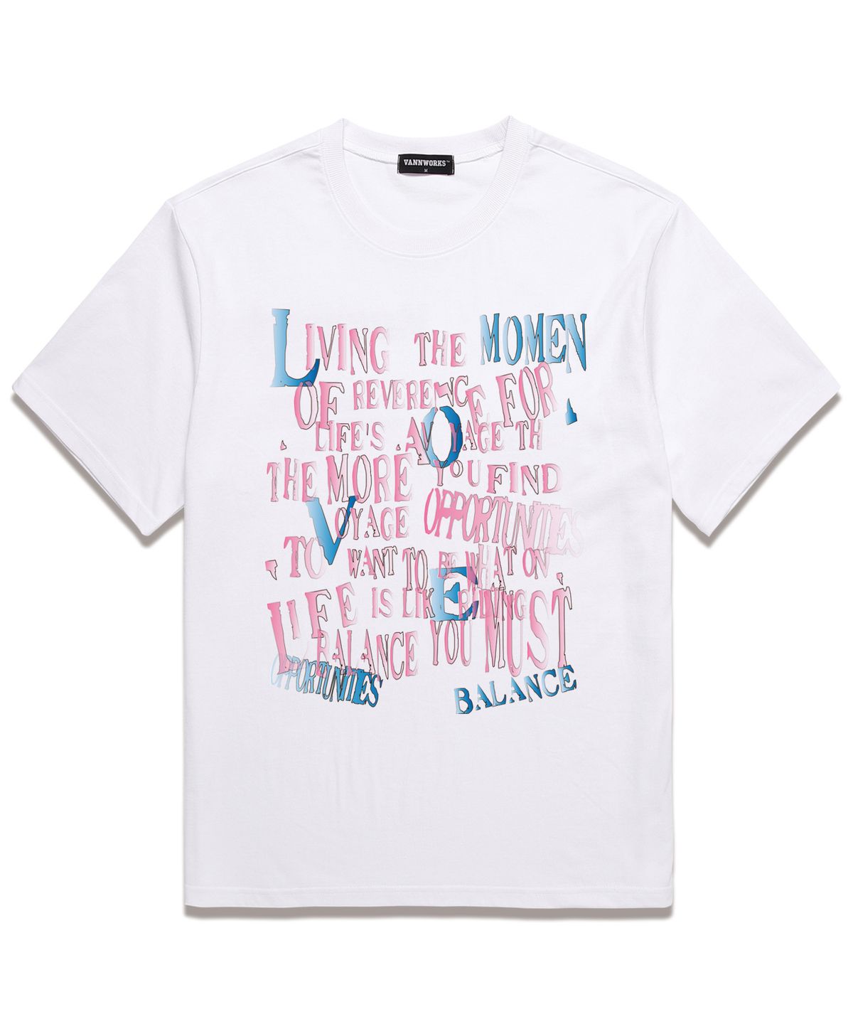 밴웍스(VANNWORKS) LOVE BALANCE 오버핏 반팔 티셔츠 (VS0122) 화이트