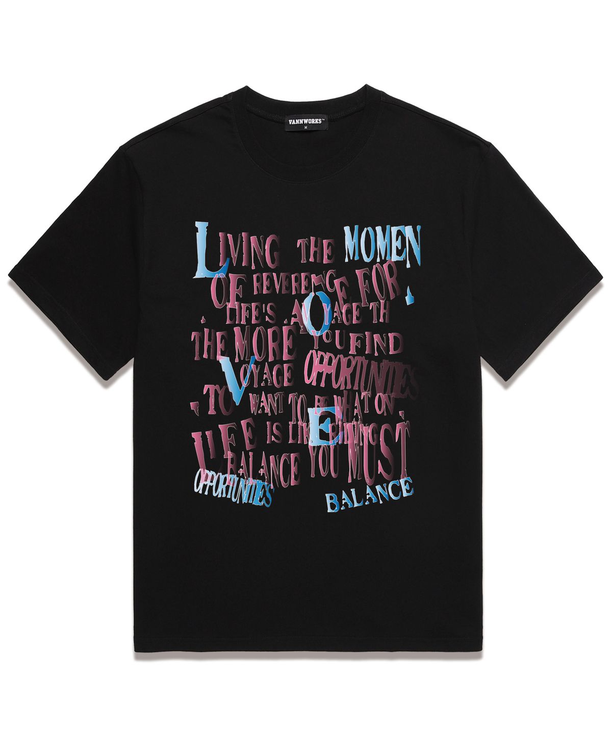 밴웍스(VANNWORKS) LOVE BALANCE 오버핏 반팔 티셔츠 (VS0122) 블랙