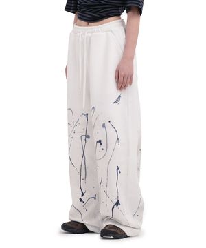 FEATHER PAINTING PANTS [WHITE]