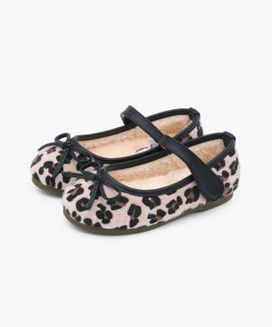 레오파드 여아 털 구두