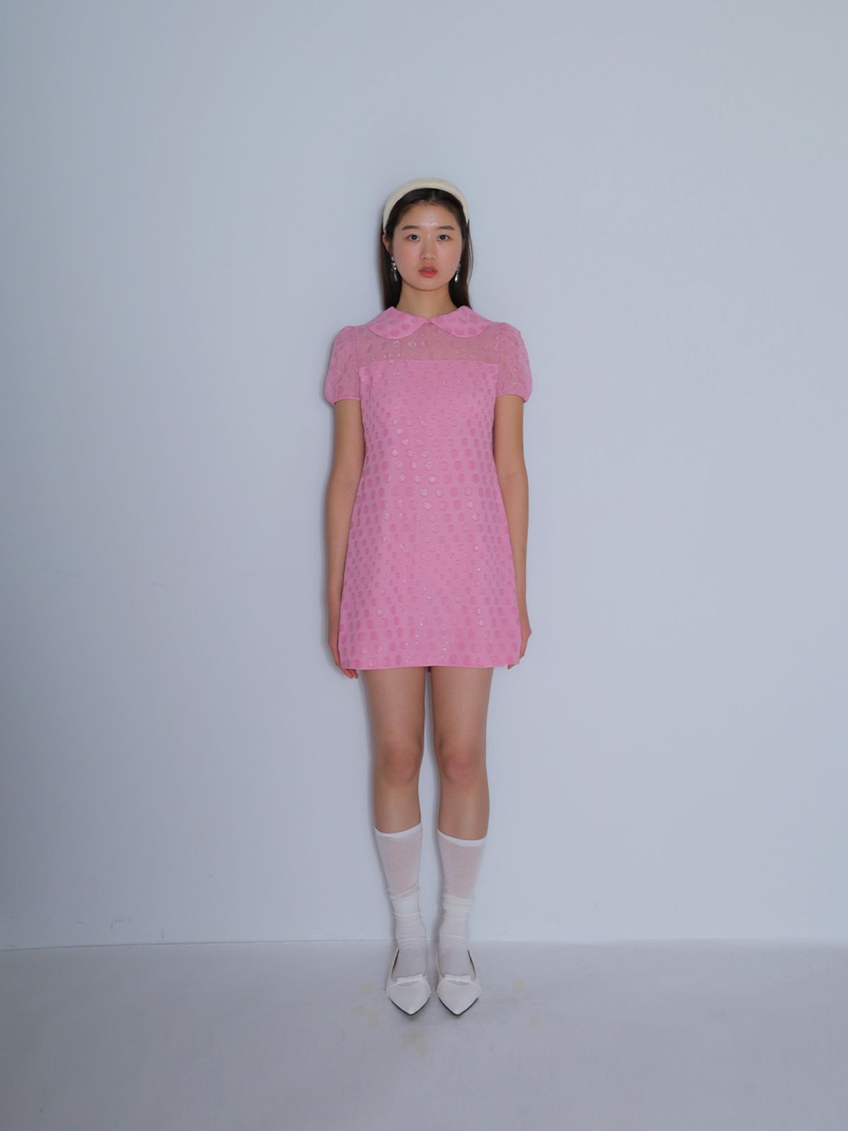 봄날 부티크(BOMNAL BOUTIQUE) 도트 미니 드레스_핑크