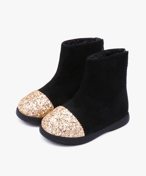 허니콤 스웨이드 여아 퍼 부츠