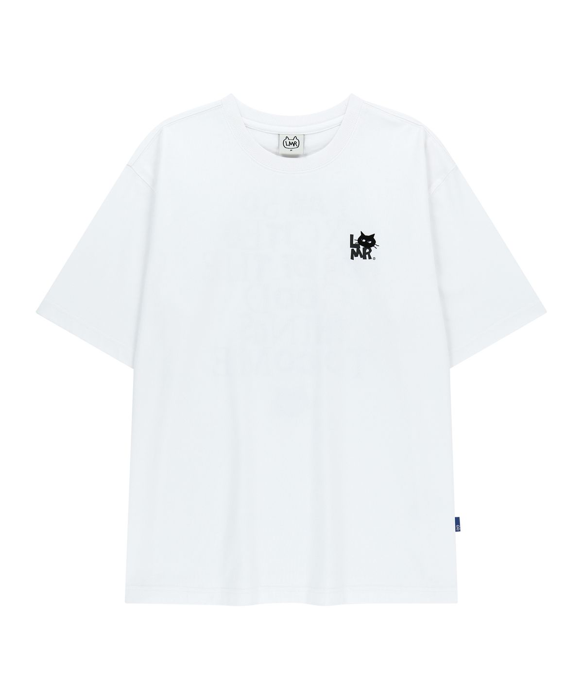 엘엠알(LMR) 캣 로고 레터링 그래픽 티셔츠 WHITE