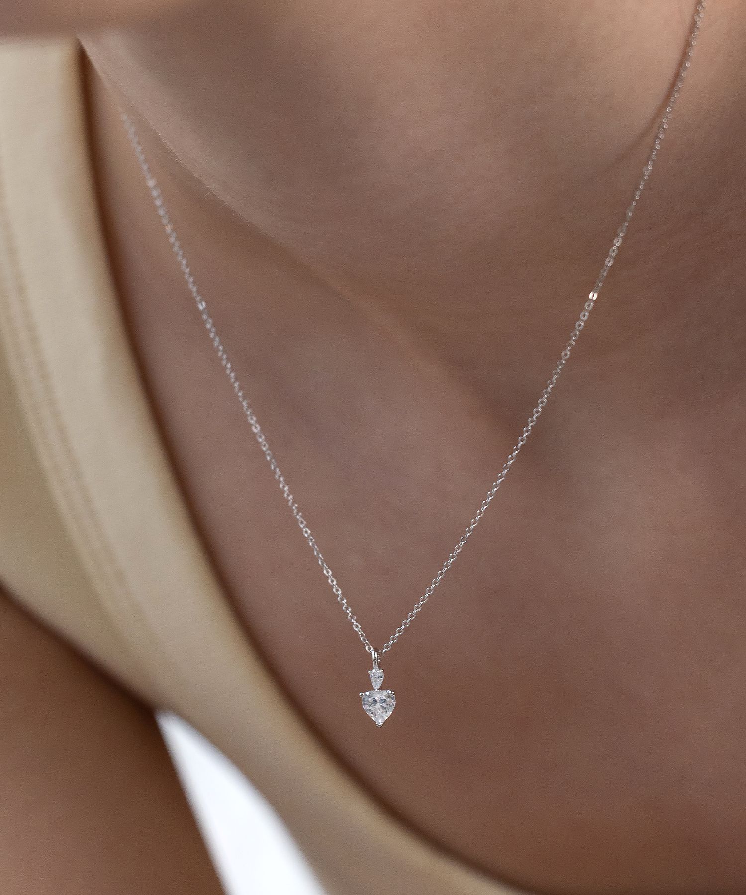 MUSINSA | TATIANA (Silver 925) Luna Heart Necklace NZ2467