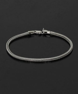 남녀 실버925 둥근 로프 레이어드 팔찌 MFJBM22