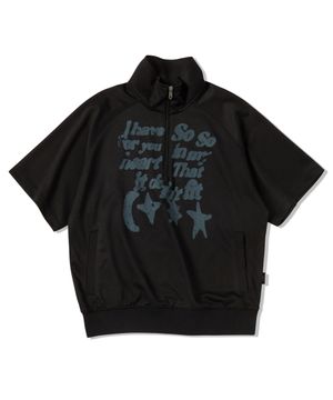 져지 하프넥 아노락 블랙