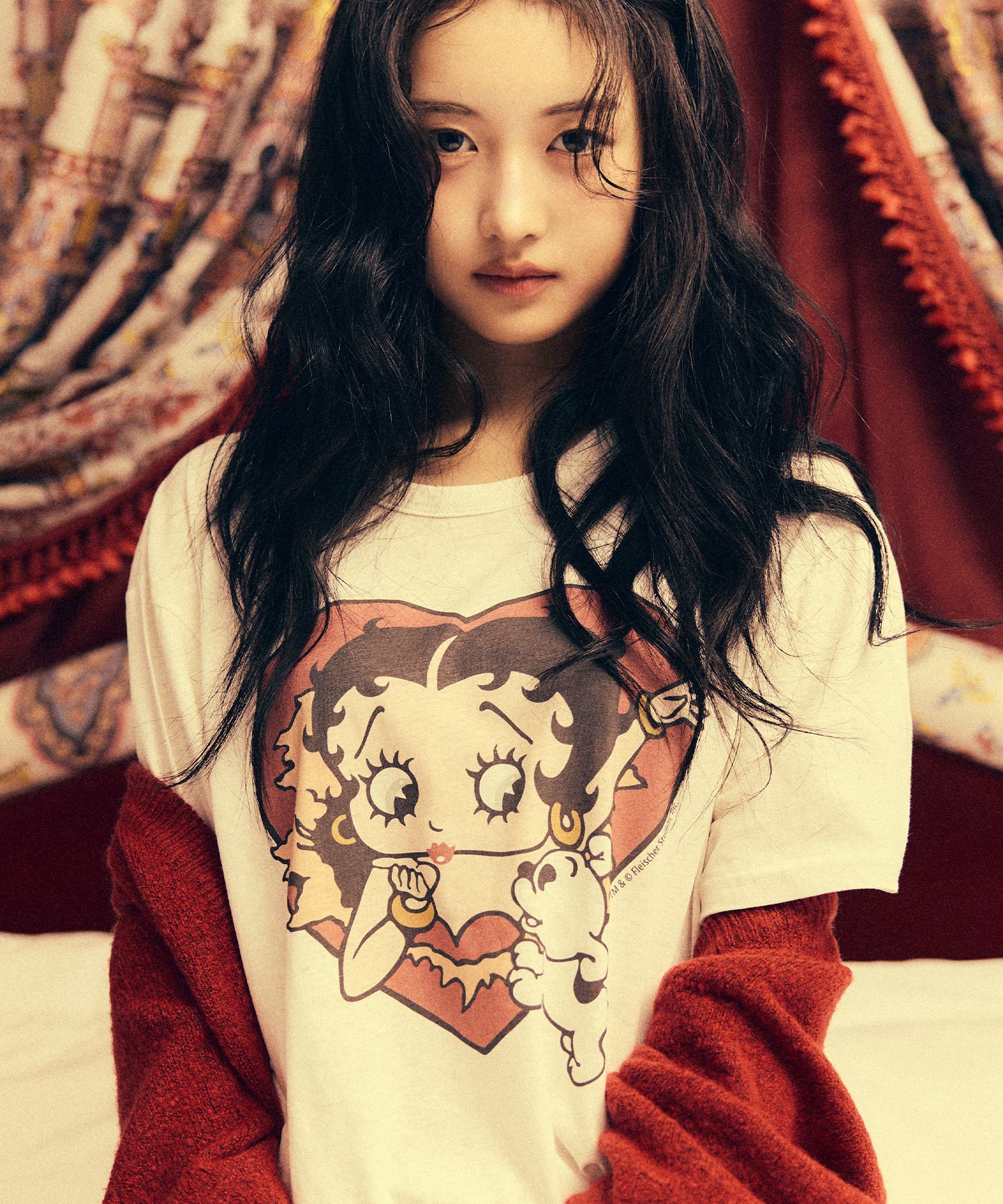 Tシャツ・カットソー ULKIN CANVAS Betty Boop Heart Burst Overfit Short Sleeve T-s MUSINSA | ULKIN CANVAS Betty Boop Heart Burst Slav Overfit