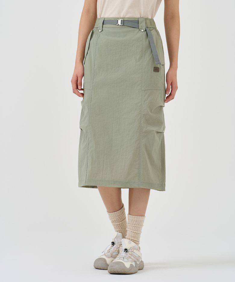 W 스트링 패러슈트 스커트_Olive