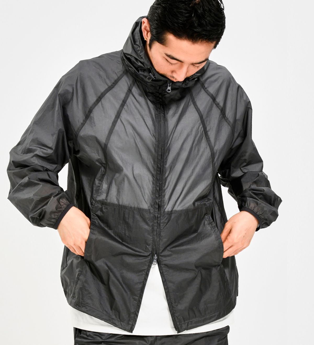 엑스트라오디너리(EXTRAORDINARY) SHEER NYLON WINDBREAKER JACKET CHARCOAL