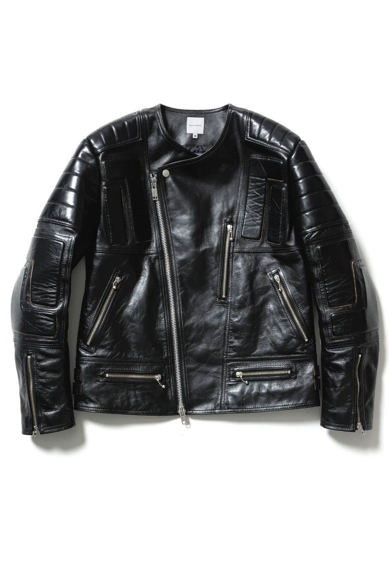 [sasquatch fabrix] BATTLE LEATHER JACKET - BLACK