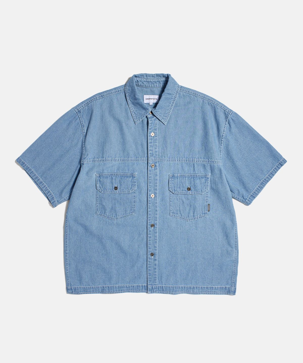 에스피오나지(ESPIONAGE) Denim Trucker S/S Shirt Light Indigo