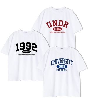 [2PACK] 오버핏 크루넥 아치 로고 반팔 3종