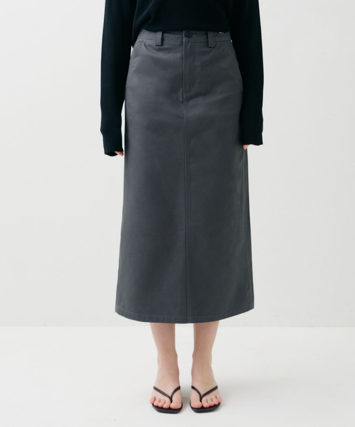 필더스(FIELDERS) BACK POCKET LONG SKIRT KHAKI