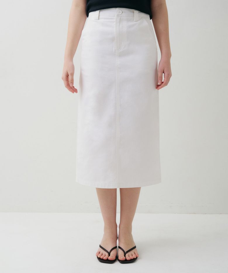 BACK POCKET LONG SKIRT IVORY