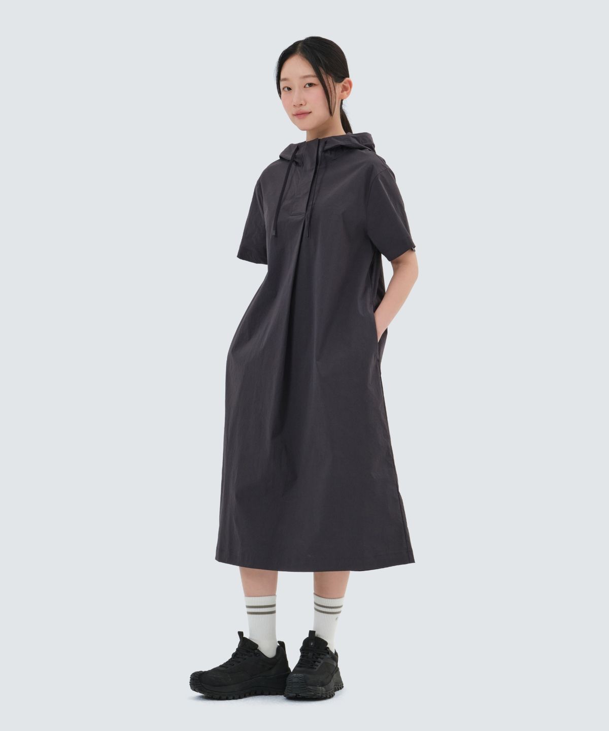 스노우피크 어패럴(SNOWPEAK APPAREL) 냉감 루트 후드 원피스 (S25MWROP65) Charcoal