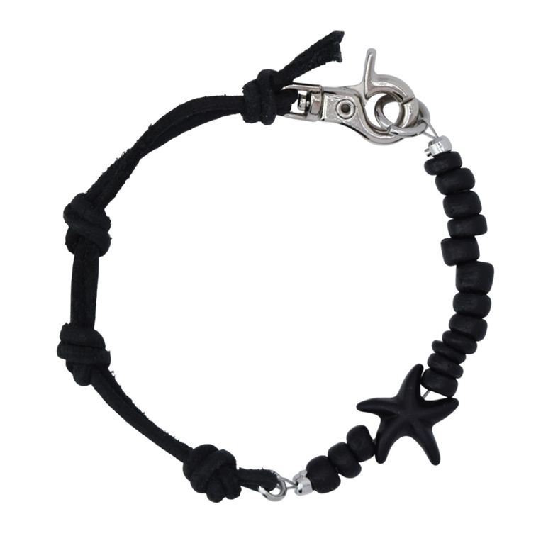 black s.p leather bracelet