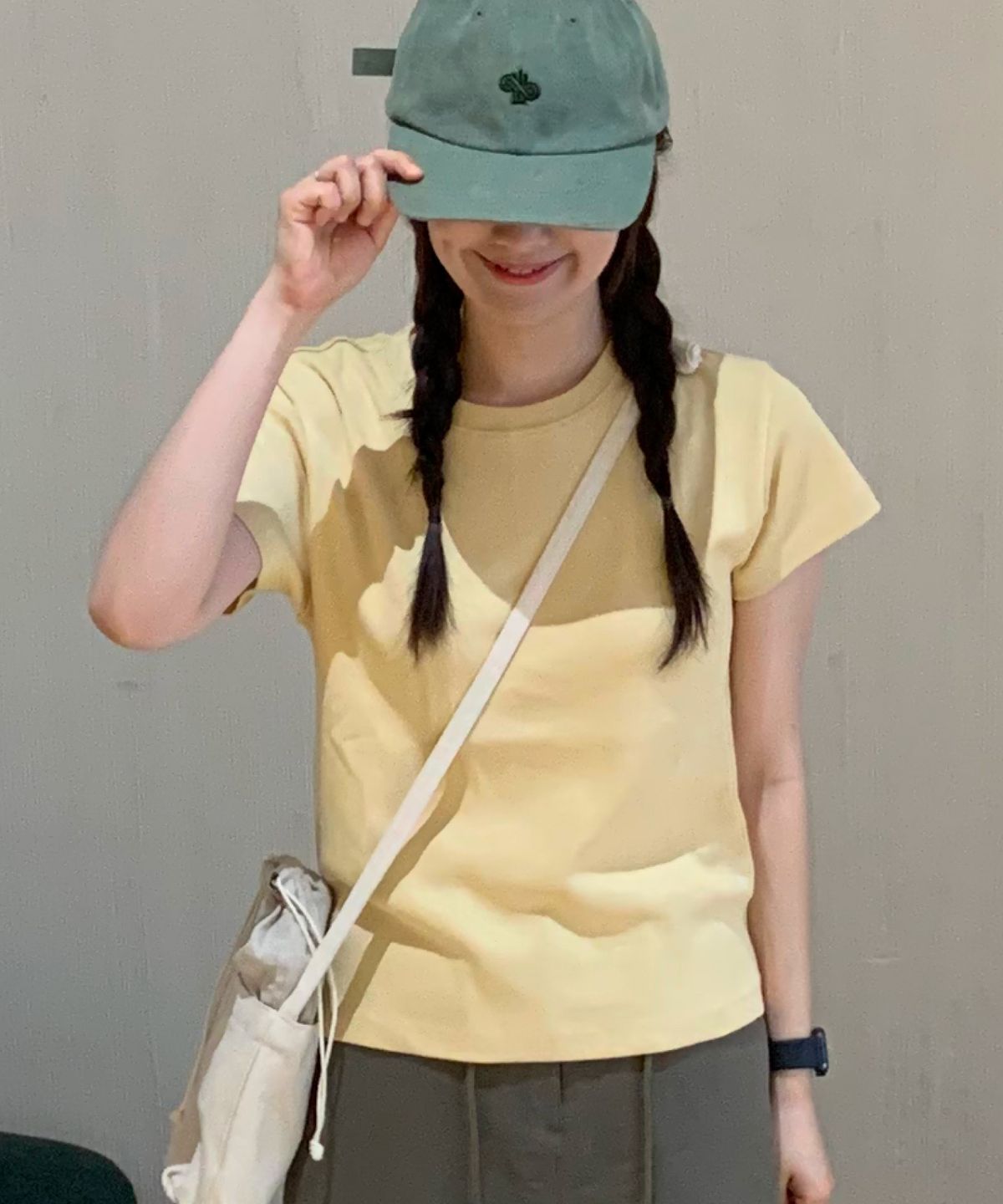 필더스(FIELDERS) BASIC CROPPED T-SHIRT MUSTARD