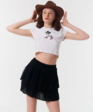 LACE CANCAN MINI SKIRT_black