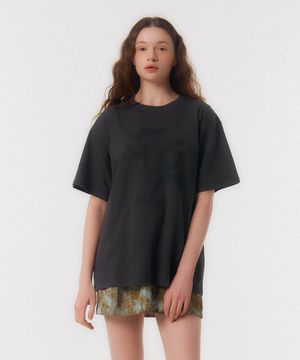 KING CAT VINTAGE T-SHIRT_charcoal