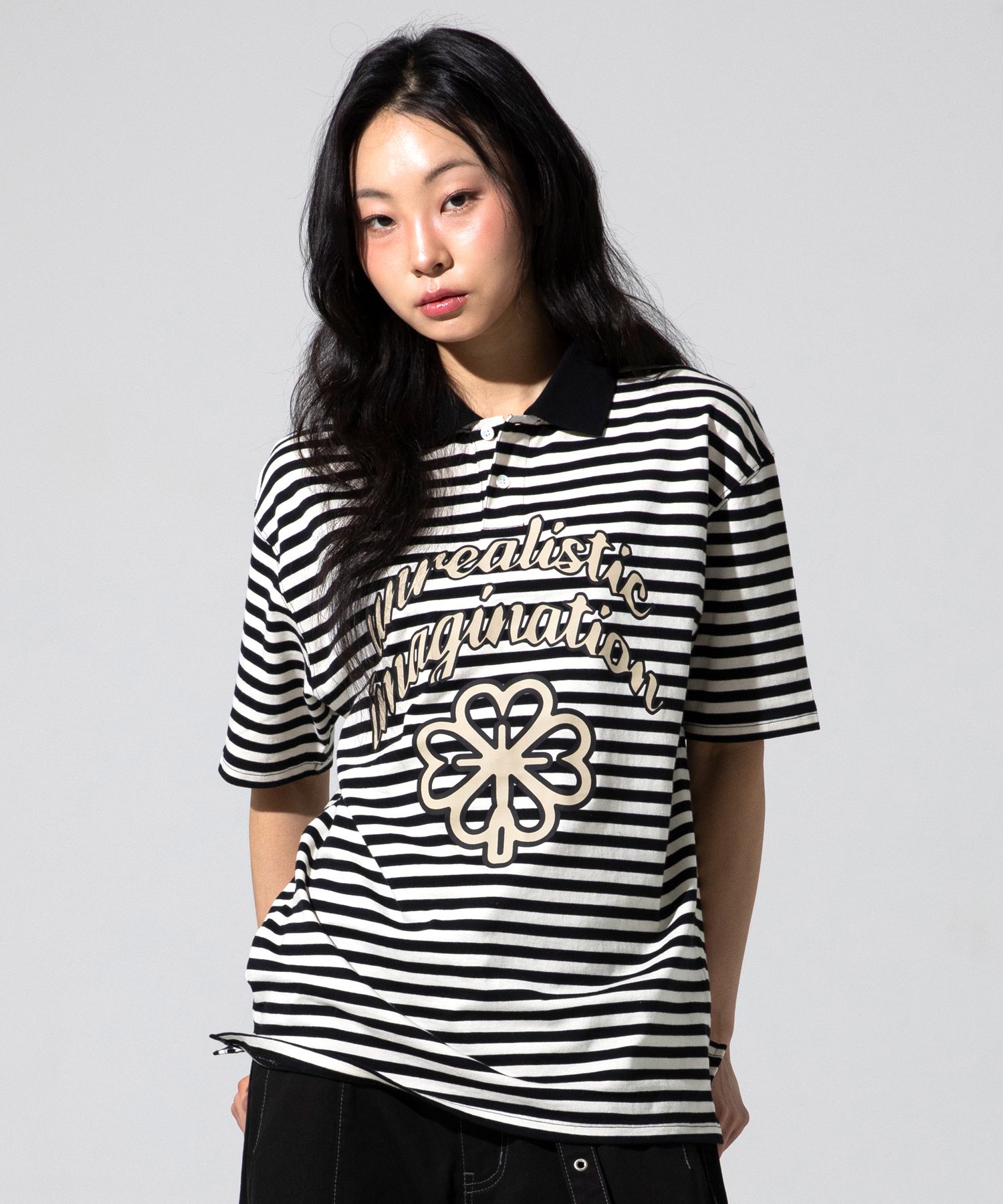 MUSINSA公式 | XTONZ XTT128 ボーダーストライプピケカラーTシャツ